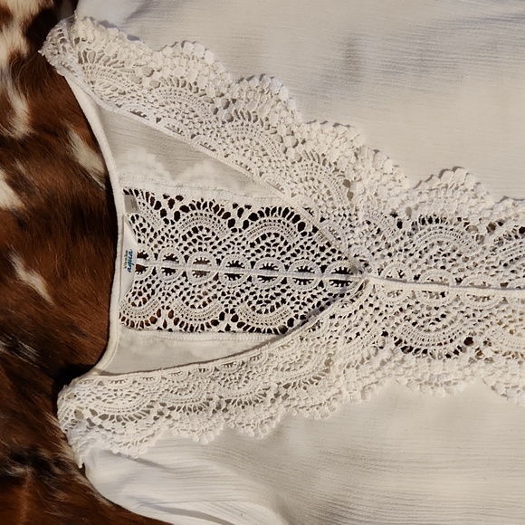 White Coverup with Lace la Vie en Rose Aqua Sz XS - Picture 2 of 6